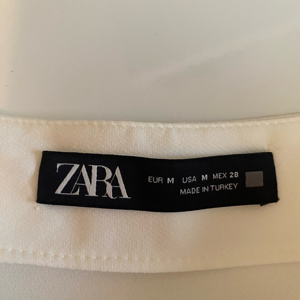 Zara Women’s Ruffle Hem Creamy White Skirt Size M - Picture 6 of 6